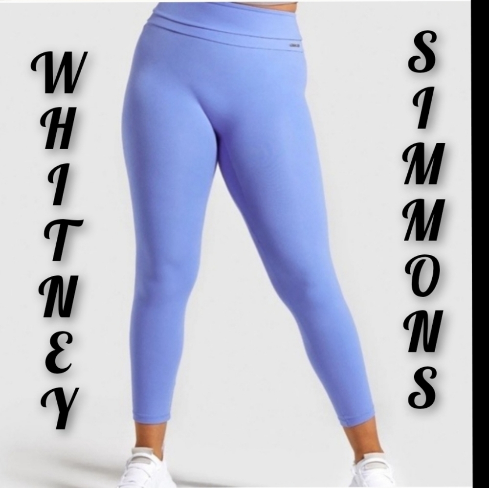 Whitney simmons beautiful blue leggings
